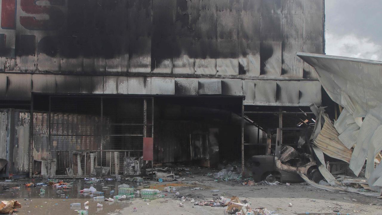 A damaged building in Port Moresby. Picture: AFP