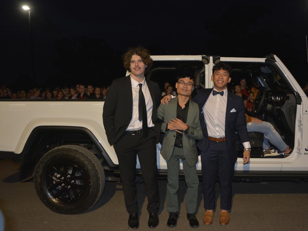 Malcolm Sacramento, Trav Tia and Clay Lawson at the Our Lady of the Southern Cross College Formal May 24th 2024