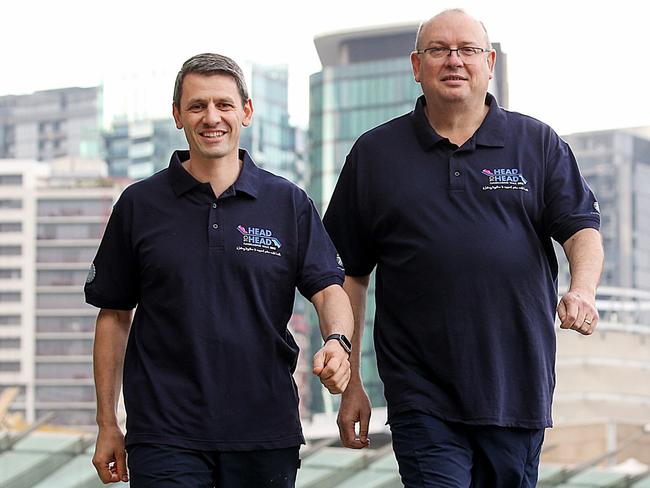 Police Chief Commissioner Graham Ashton and Police Association Secretary Wayne Gatt will trek across Victoria to raise $500,000 to help former officers struggling with mental health issues. Picture: Ian Currie