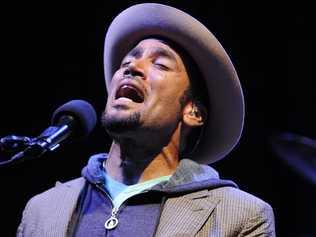Ben Harper performs at Splendour in Grass 2010 at Woodford. Picture: Jay Cronan