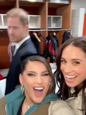 Meghan Markle and Prince Harry backstage with Nelly Furtado, after her performance at the Invictus Games in Vancouver. Picture: Instagram