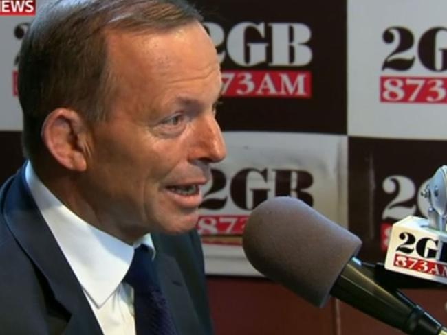 Tony Abbott speaks on 2GB radio station. Picture: Supplied