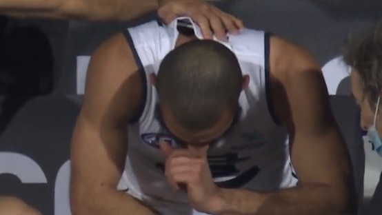 Adam Saad cut an emotional figure in the latter stages of Carlton's loss.