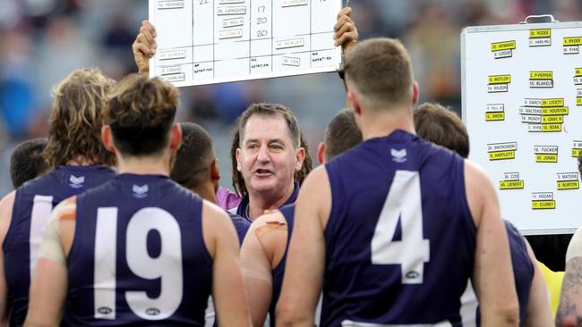 Fremantle coach Ross Lyon is one of the best defensive strategists. Picture: AAP