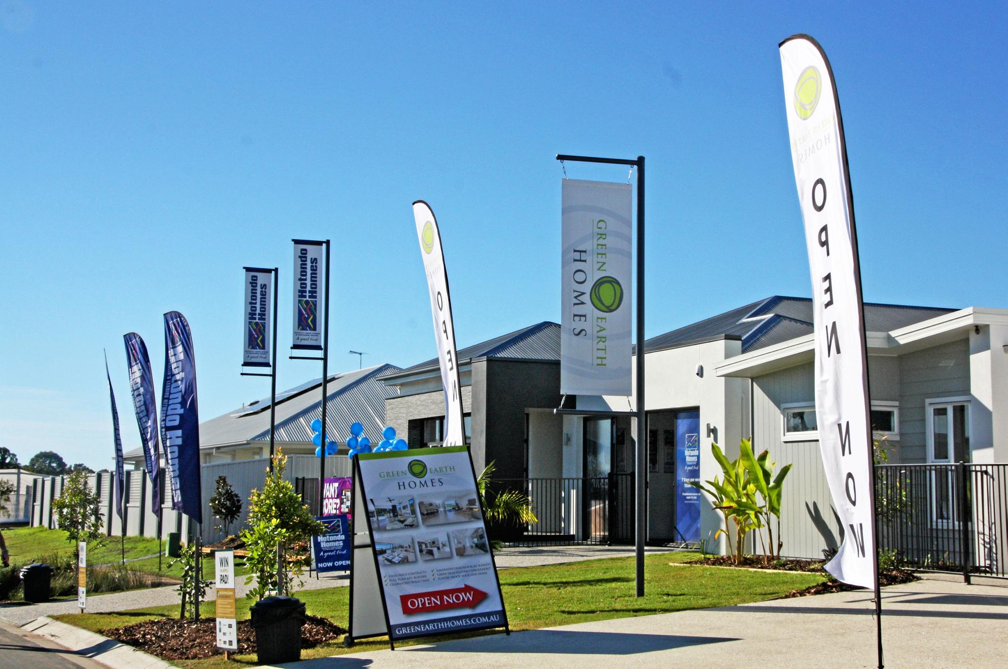 The opening day of the Pelican Waters display village at Sydney Ave. Picture: Erle Levey