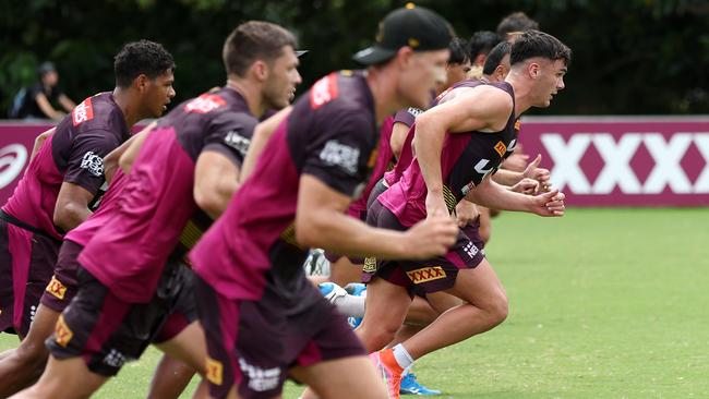 The Broncos training at Red Hill, Brisbane. Picture: Josh Woning