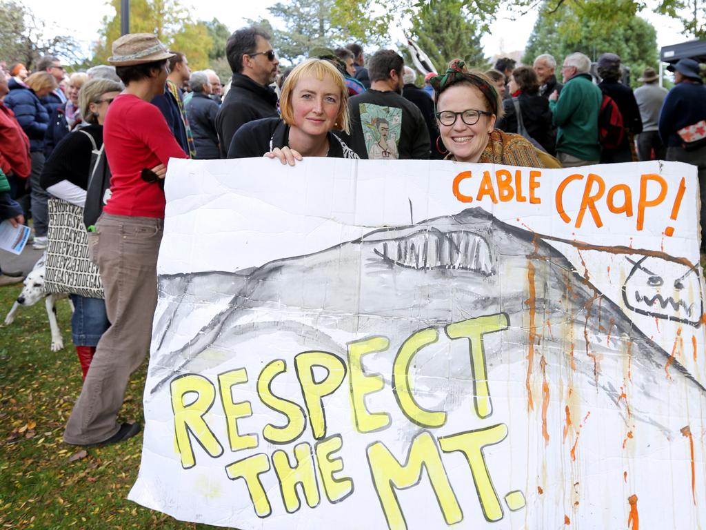 Thousands gathered for the Mountain Mayday Rally at the Cascade Gardens in South Hobart. Picture: PATRICK GEE