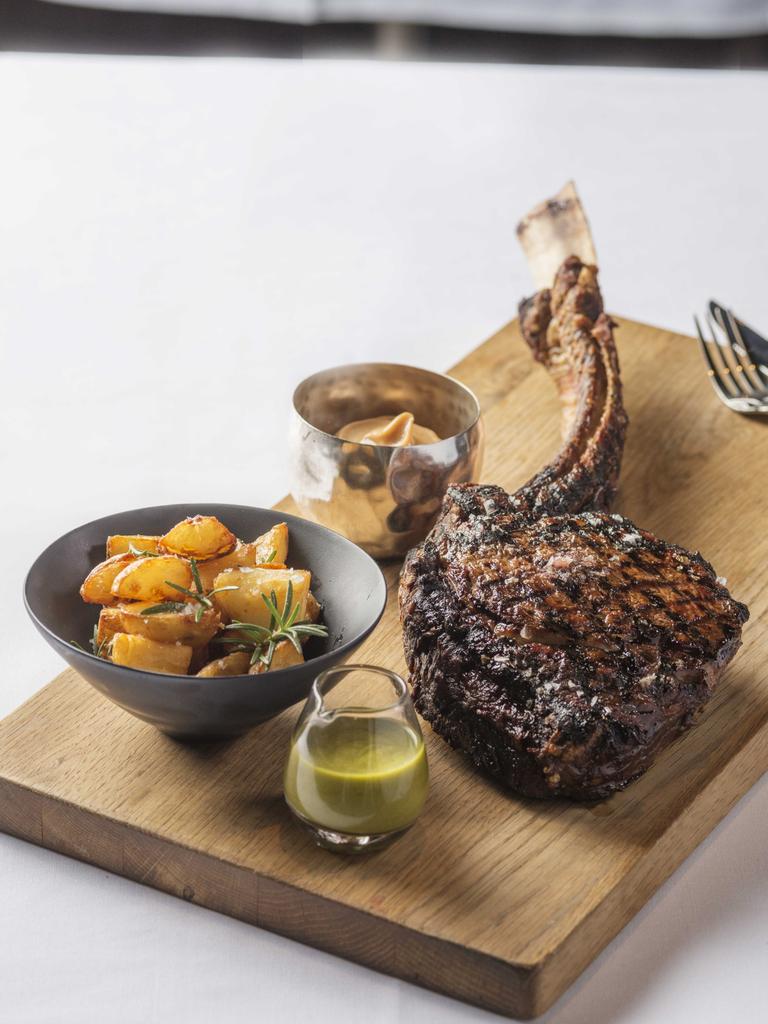 La Tratt’s tomahawk steak. Picture: Daniel Noone