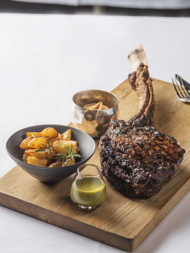 La Tratt’s tomahawk steak. Picture: Daniel Noone