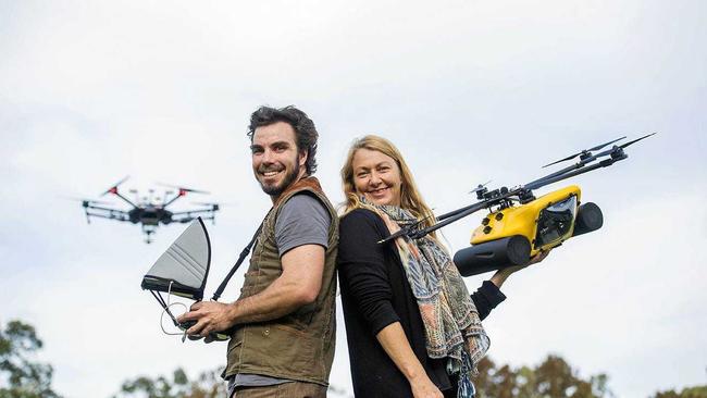 Debra and Andrew are presenters at the Science Tent at the 2018 Splendour in the Grass festival and will be talking about their use of drones in research. Picture: Elise Derwin