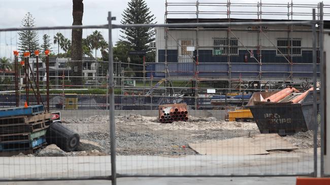 Even big builders have been impacted, like Condev, whose building site on the Gold Coast, was left empty after it went into liquidation. Picture: Nigel Hallett