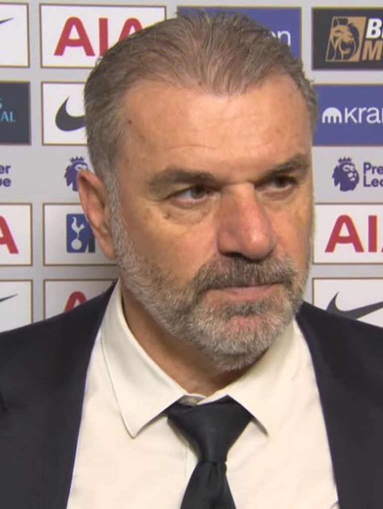 Ange Postecoglou speaks after the game.