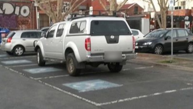 1. How to breach three disabled parking spaces at the same time... Picture: Facebook