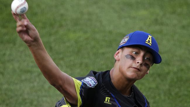 Pitcher Clayton Campbell has been one of the stars for the Hills at the Little League World Series tournament in South Williamsport, Pa. Picture: AP