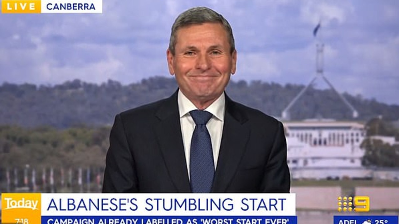 A feisty Chris Uhlmann appeared on the Today show to discuss Anthony Albanese's press conference fumble on day one of his election campaign.