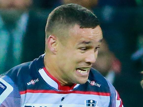 MELBOURNE, AUSTRALIA - APRIL 03: Tamati Ellison of the Rebels runs with the ball during the round eight Super Rugby match between the Rebels and the Reds at AAMI Park on April 3, 2015 in Melbourne, Australia. (Photo by Scott Barbour/Getty Images)