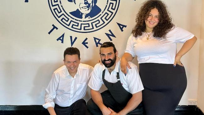 Former politician Nick Xenophon is co-owner of new East Tce restaurant Thanks to Theo with Andrew Ferrara and Alessandra Nardi.