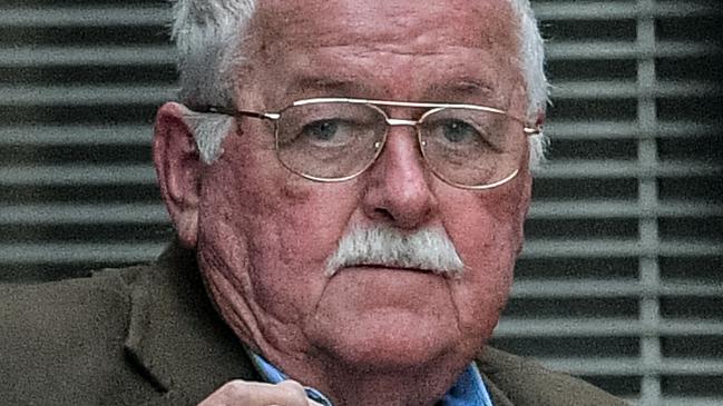 Leonard John Warwick is escorted to a corrective services van as he is seen leaving the Supreme Court in 2018. Picture: AAP Image/Brendan Esposito