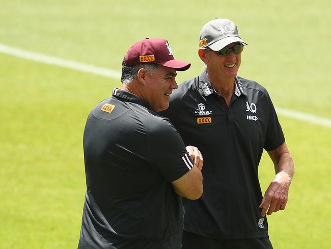 The Maroons want old heads Mal Meninga and Wayne Bennett to play a key role in a Queensland regeneration. Picture: Chris Hyde/Getty Images