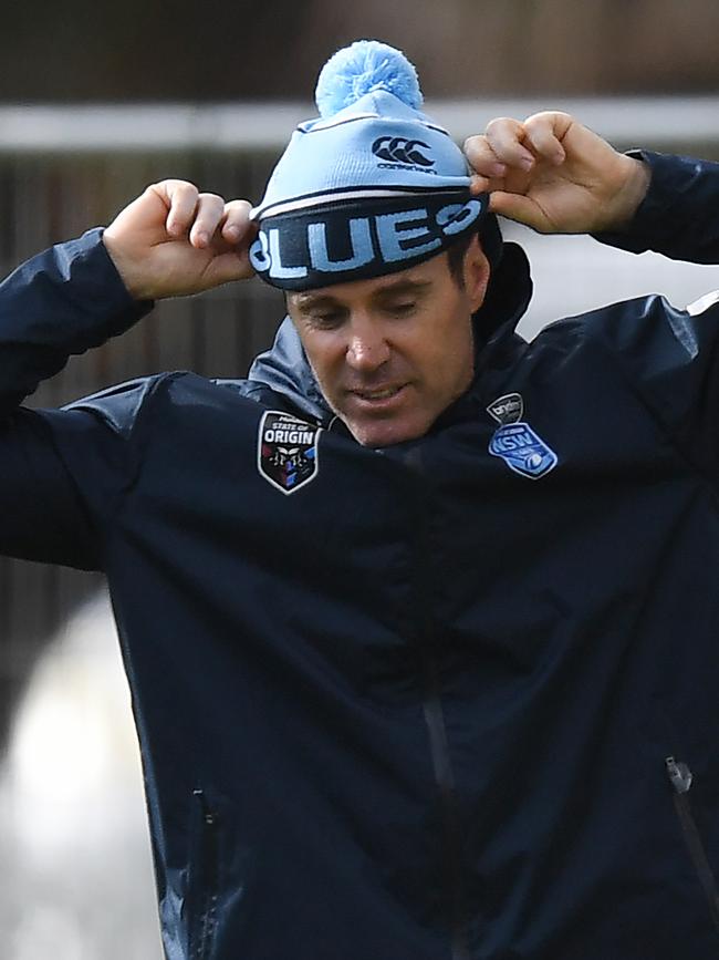 Blue has beanie ... NSW coach Brad Fittler. Photo: AAP