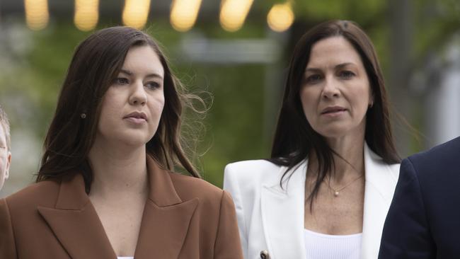 Brittany Higgins (pictured with her mum Kelly) told Ms Maiden the alleged rape was soul destroying. Picture: NCA NewsWire / Gary Ramage