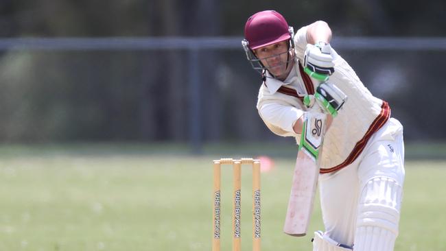 Premier Cricket: Fitzroy Doncaster v St Kilda at Schramms Reserve. Fitzroy's Peter Dickson bating. Picture: Brendan Francis