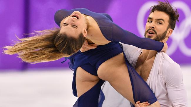 France's Gabriella Papadakis and Guillaume Cizeron during their ice dance free dance, which earned them a silver medal. Picture: AFP