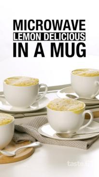 Microwave lemon delicious in a mug