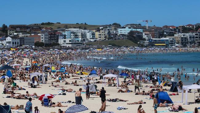 On Monday, Sydney’s beaches were pumping as people flocked to the shores to cool down. Picture: Gaye Gerard