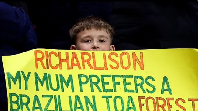 Kid's sign at Spurs game