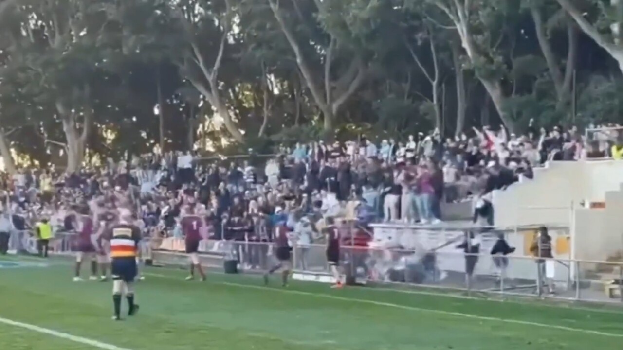 Shocking footage of grandstand collapsing at rugby union match  