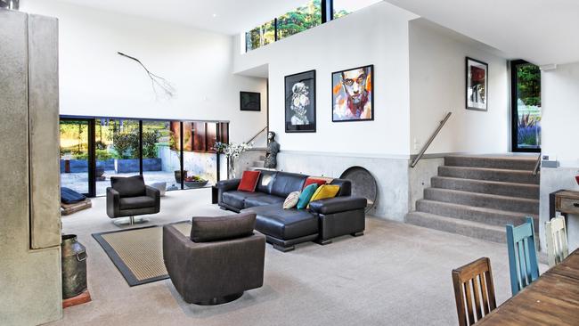The multi-level home has plenty of living spaces.