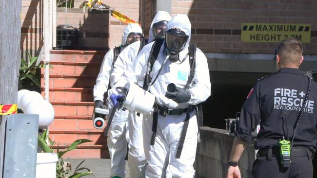 A 24-year-old science enthusiast is facing 10 years in jailafter a raid at his parent’s Arncliffe home by police in full-body hazmat suits allegedly discovered nuclear material . Picture: ONSCENE..