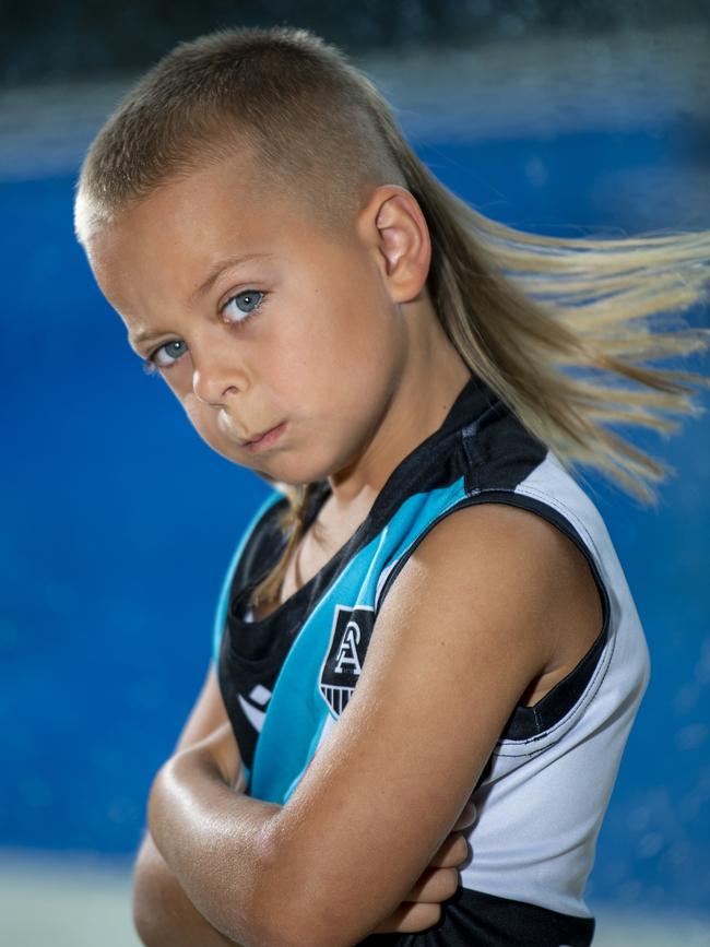 Runner up of The Advertiser’s Kid Mullet Cup Hamish Brown, 7. Picture Mark Brake