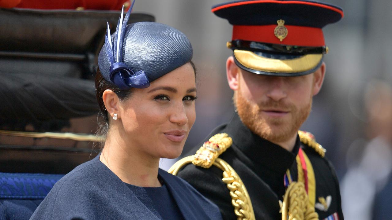 Meghan, Duchess of Sussex, and Prince Harry, Duke of Sussex, return to Buckingham Palace after the Queen's Birthday Parade. Picture: Daniel Leal-Olivas / AFP