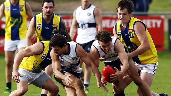 The MPFNL proved too strong for the NFL on Saturday. Picture: Paul Loughnan.