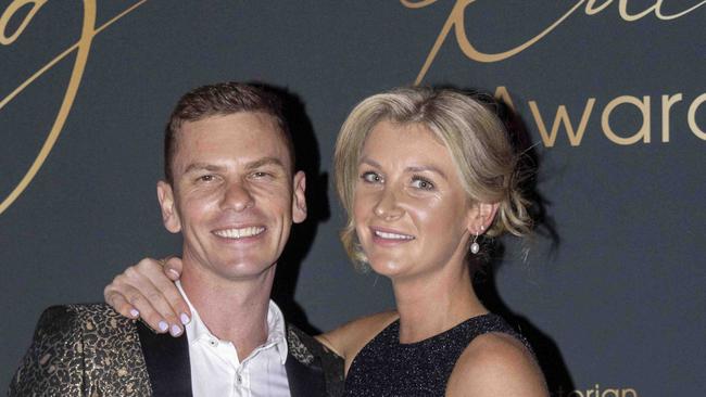 Ben Melham and Jamie Kah at the Victorian Racing Awards. Pic: Wayne Taylor