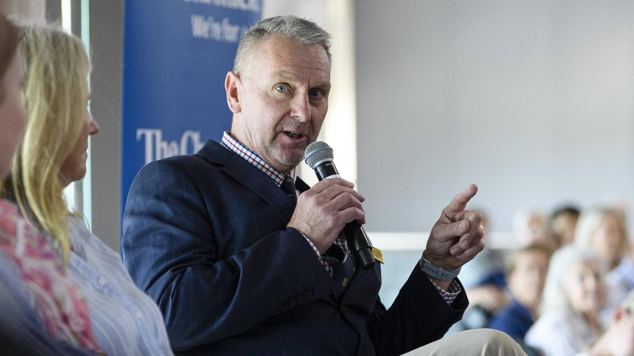 RASQ CEO Damon Phillips on the panel at the Toowoomba Equestrian Centre breakfast in the Glenvale Room, Toowoomba Showgrounds, Tuesday, February 25, 2025. Picture: Kevin Farmer