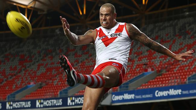 Lance Franklin kicked four goals to move closer to the 1000 milestone Picture: Michael Klein