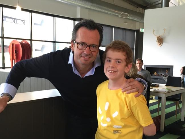 Blake with Channel 7 personality Hamish McLachlan, who will be supporting Paul Roos in presenting webinars for the Blake’s Army Leadership Program.