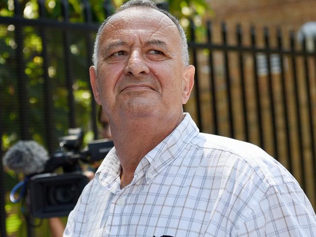 Former Labor NSW minister Milton Orkopoulos is seen leaving Waverley Local Court in Sydney, Wednesday, January 22, 2020. Convicted child sex offender and ex-NSW MP Milton Orkopoulos has been arrested, with police saying it is not related to any parole breach. (AAP Image/Bianca De Marchi) NO ARCHIVING