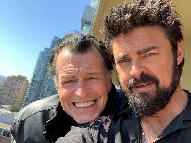 John Noble (left) posted a photo with Karl Urban after a recent appearance on The Boys. Picture: Twitter