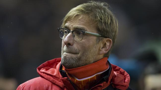 Liverpool's manager Juergen Klopp takes to the touchline before his team's English Premier League soccer match between Liverpool and West Bromwich Albion at Anfield Stadium, Liverpool, England, Sunday, Dec. 13, 2015. (AP Photo/Jon Super)