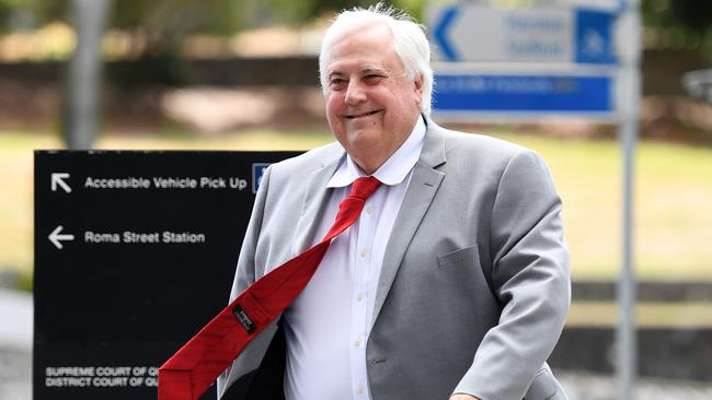 Clive Palmer arrives at a court in Brisbane in February for a hearing over the collapse of Queensland Nickel. Pic: AAP