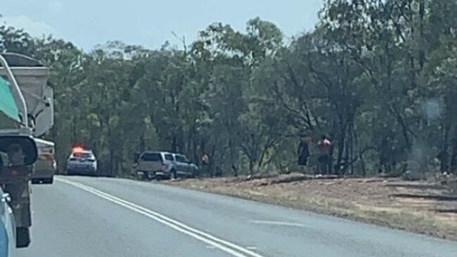 Two men died at the scene of the crash about 10km west of Moranbah. Picture: Supplied