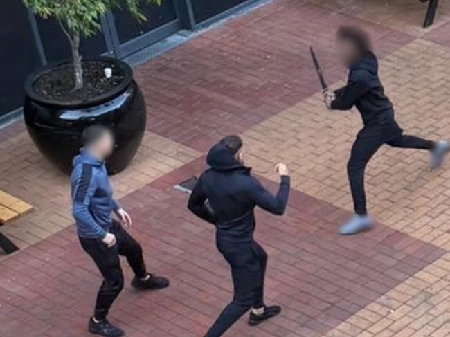 Today’s hasty u-turn will see the banning of machete sales from midday on Wednesday, in this case caused by youths armed with the weapons who terrorised Northland shopping centre on Sunday afternoon. Picture: X