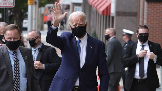 Biden waves as he arrives at an event venue on September 2 in Wilmington, Delaware.