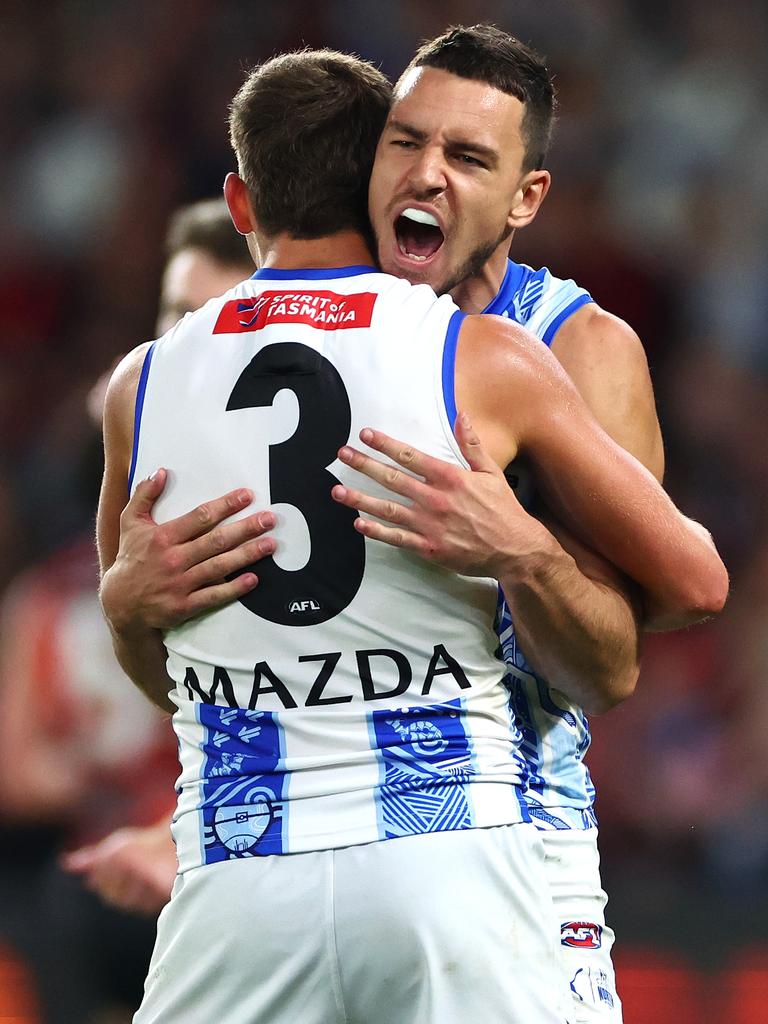 Davies-Uniacke fellow Roos star Harry Sheezel. Picture: Quinn Rooney/Getty Images