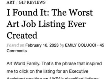 Emily Colucci’s blog post on the job summed it up.