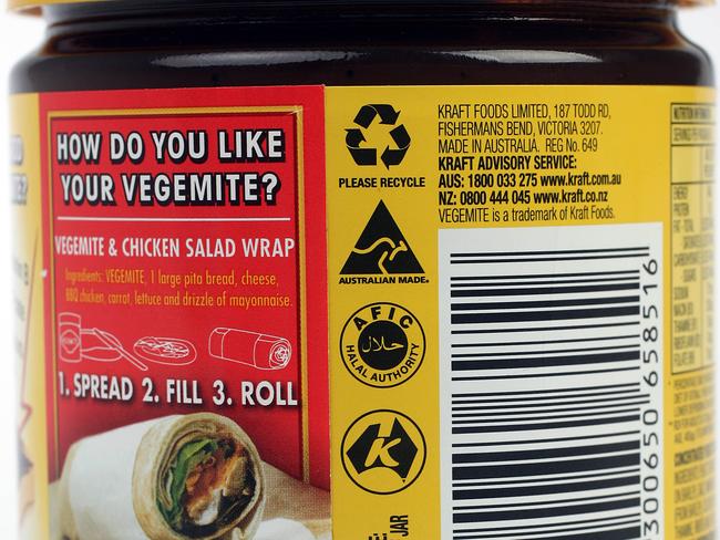 Big brands such as Vegemite are halal compliant.